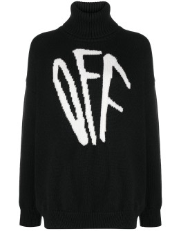 intarsia-knit roll-neck jumper