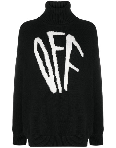 intarsia-knit roll-neck jumper