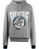 leopard logo print hoodie