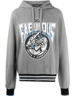 leopard logo print hoodie