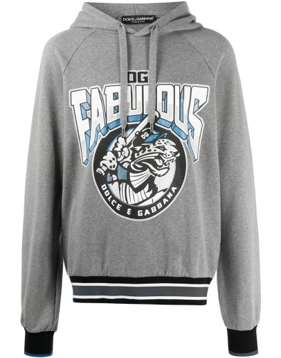 leopard logo print hoodie