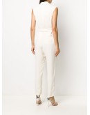belted V-neck jumpsuit