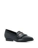 leather point-toe loafers