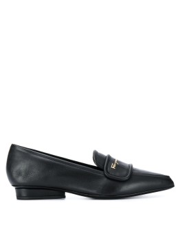 leather point-toe loafers
