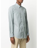 logo embroidered striped shirt