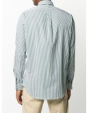 logo embroidered striped shirt