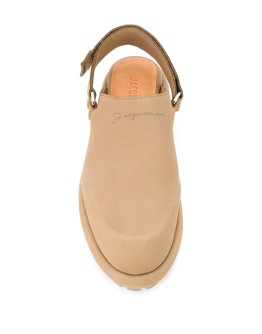 logo embossed slingback shoes