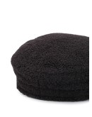 faux-shearling baker boy hat