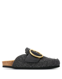 logo-embroidered loafer mules