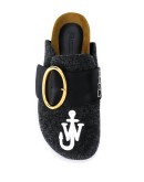 logo-embroidered loafer mules