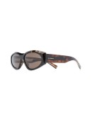 geometric-frame wide-arm sunglasses