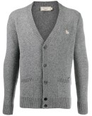 embroidered logo cardigan
