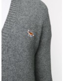 embroidered logo cardigan