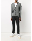 embroidered logo cardigan