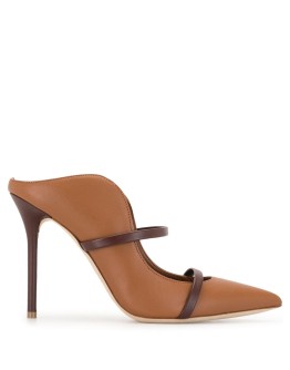 pointed-toe leather mules