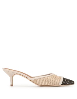pointed-toe leather mules