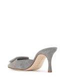 buckle-detail suede mules