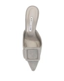 buckle-detail suede mules