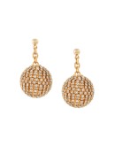 crystal-embellished sphere pendant earrings