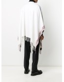 logo-tape fringed poncho