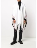 logo-tape fringed poncho