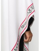 logo-tape fringed poncho