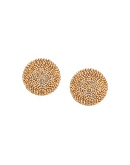 crystal-embellished spherical clip-on earrings
