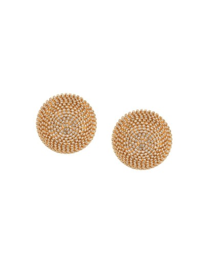crystal-embellished spherical clip-on earrings