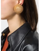 crystal-embellished spherical clip-on earrings