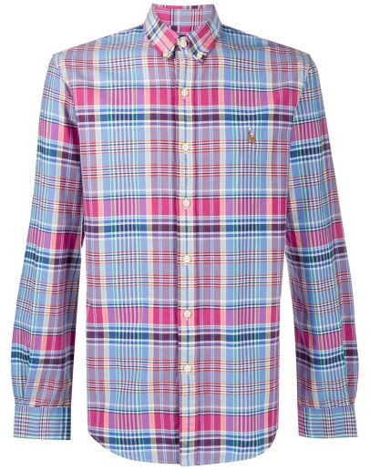 logo check long-sleeve shirt