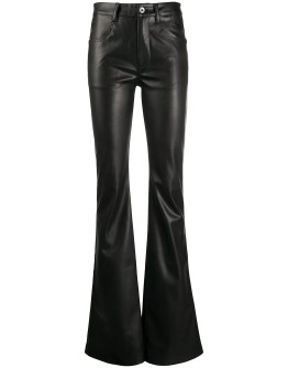 high-waisted flared trousers