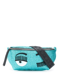 winking eye glittered belt bag