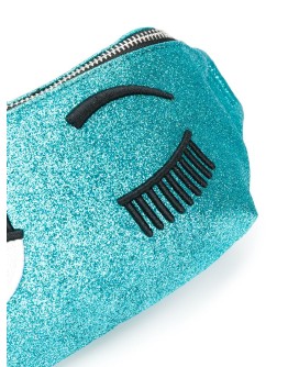winking eye glittered belt bag