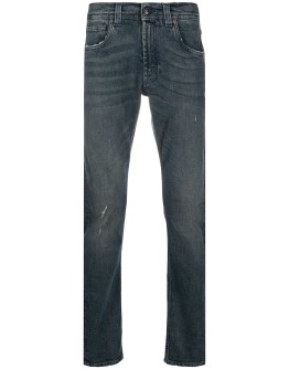 mid-rise straight leg jeans