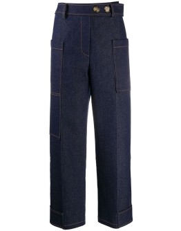 high-waisted jeans