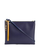 two-tone zip clutch bag