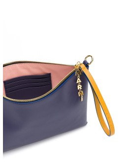 two-tone zip clutch bag