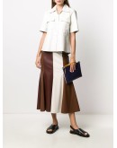 two-tone zip clutch bag