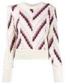 round neck geometric knit jumper
