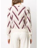 round neck geometric knit jumper