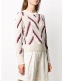 round neck geometric knit jumper