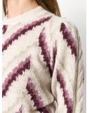 round neck geometric knit jumper