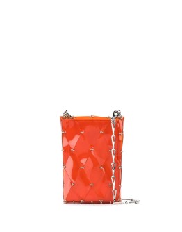diamond-pattern pierced shoulder bag