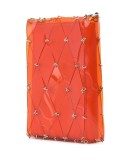 diamond-pattern pierced shoulder bag