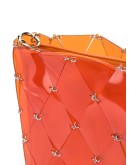 diamond-pattern pierced shoulder bag