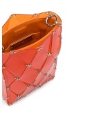 diamond-pattern pierced shoulder bag