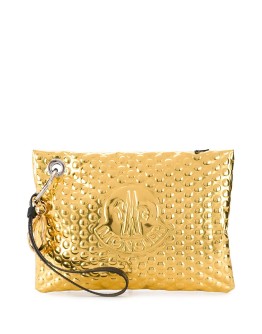 logo embossed clutch