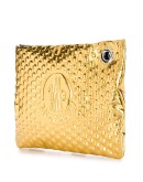 logo embossed clutch