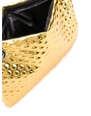 logo embossed clutch