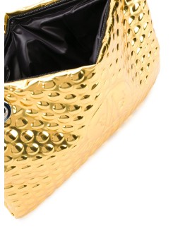 logo embossed clutch